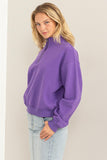 Purple Zip Front Sweater