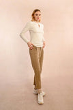 Ivory Twist Hole Sweater Top