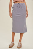 Grey Drawstring Maxi Skirt