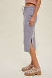 Grey Drawstring Maxi Skirt