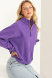 Purple Zip Front Sweater