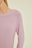 Lavender Fuzzy Crew Neck Sweater