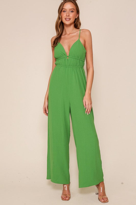 Bright Green Tie Back Jumpsuit