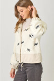 Ivory Sherpa Bow Jacket