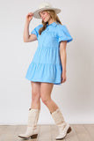 Baby Blue Pearl Studded Dress