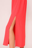 Red Deep V Maxi Dress