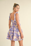 Lilac Pattern Rick Rack Trim Dress