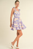Lilac Pattern Rick Rack Trim Dress