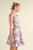 Lilac Pattern Rick Rack Trim Dress