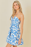 Blue & Ivory Halter Dress
