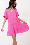 Neon Pink Gauze Dress