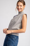 Grey Mockneck Sleeveless Top