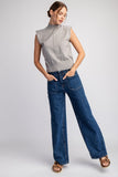 Grey Mockneck Sleeveless Top