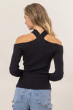 Black Criss Cross Off the Shoulder Top