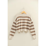 Heathered Striped Cozy Crewneck