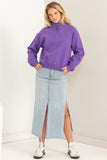 Purple Zip Front Sweater