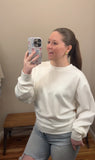 Ivory Crew Neck Side Seam Top