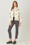 Ivory Sherpa Bow Jacket