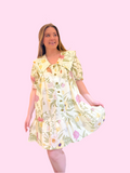 Ivory Floral Large Collar Dress