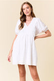 Ivory Puff Sleeve Dress