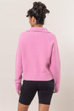 Pink Soft Quarter Zip Sweater