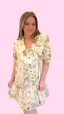 Ivory Floral Large Collar Dress