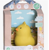 Chick Natural Organic Rubber Teether, Rattle & Bath Toy