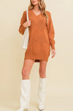 Cinnamon Texture Sweater Dress
