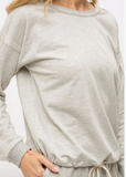 Soft Grey Boatneck Sweatshirt Top