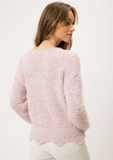 Lavender Fuzzy Scalloped Sweater