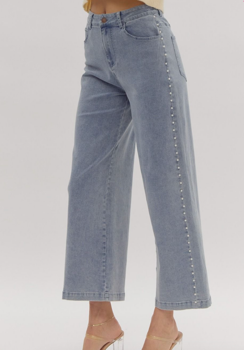 Pearl Side Stud Jeans – Fashion Cupcake Pearl Side Stud Jeans – Fashion Cupcake