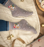Mouse Christmas Socks - Grey Christmas Mouse