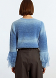 Blue Furry Sleeve Sweater