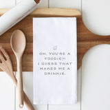 Drinkie Tea Towel: White • 100% Cotton