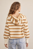 Ivory Striped Drop Shoulder Sweater