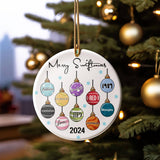 Merry Swiftmas Taylor Christmas Ornament, Swiftie Ornament: Circle