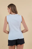 Ivory Ruffled Scoop Neck Tank