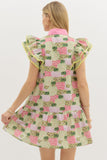 Pink & Green Yellow Ric Rac Dress