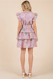 Lavender Mix Eyelet Ruffle Dress