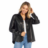 Salem Black Leather Shacket - Vegan