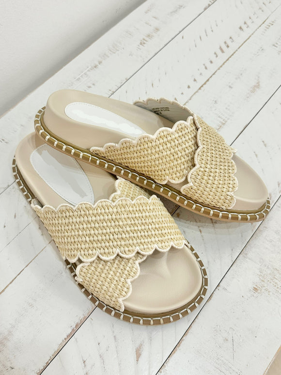 Scalloped Slide Sandal