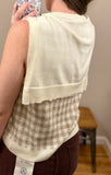 Brown Gingham Shawl Top