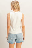 Ivory Rolled Neck Tank