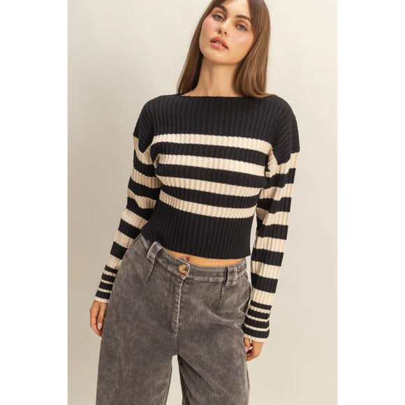 Black Chunky Stripe Sweater