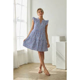 Blue Striped Star Dress