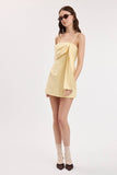 Butter Yellow Drape Shoulder Dress