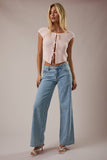 Baby Pink Front Tie Top