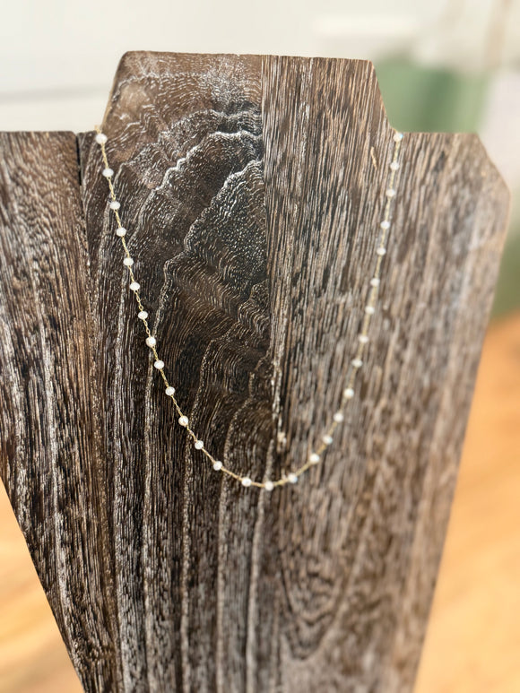 Mini Glass Cross Ball Bead Choker
