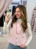 Baby Pink Button Front Vest