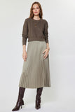 Pleated Dress & Sweater Set